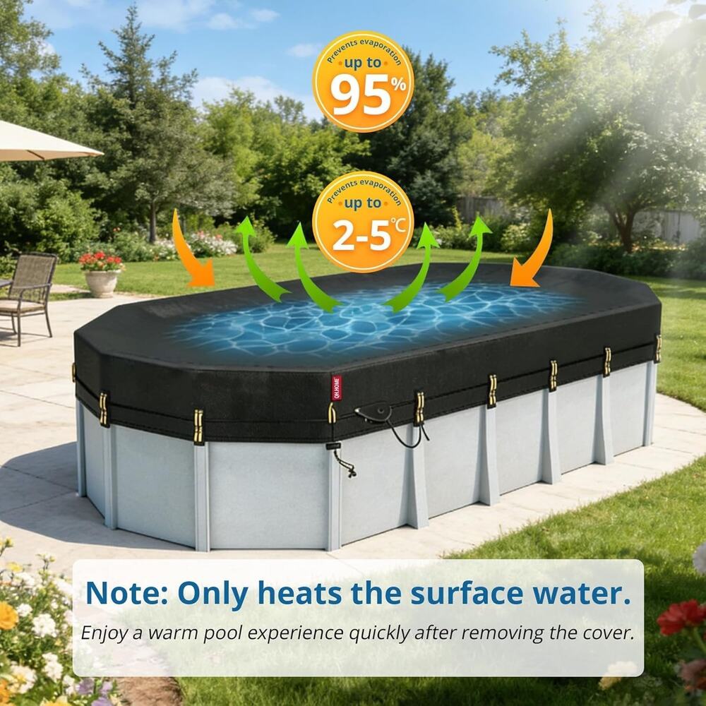 QH.HOME Winter Oval Pool Cover for 12x20 Ft Steel Wall Oval Pool, [2025 Upgrade - Picture 6 of 7